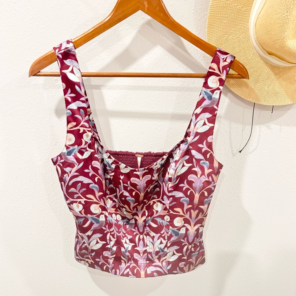 Free People Grace Corset Top in Cabernet Combo size XS - Picture 6 of 13